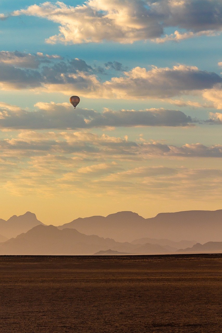 a balloon in the skies