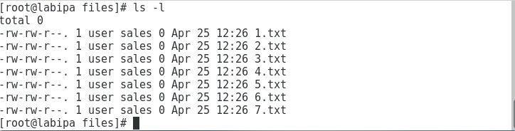 Text file listing in terminal